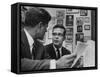 Pres. John F. Kennedy with His Aide Theodore Sorensen Discussing W. Virginia's Economic Problems-null-Framed Stretched Canvas