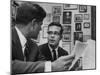 Pres. John F. Kennedy with His Aide Theodore Sorensen Discussing W. Virginia's Economic Problems-null-Mounted Photographic Print