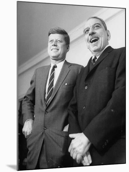 Pres. John F. Kennedy with Luis Munoz Marin, Governor of Puerto Rico-null-Mounted Photographic Print