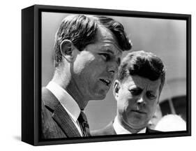 Pres John Kennedy and Attorney General Robert Kennedy at Ceremonies Honoring African Americans-null-Framed Stretched Canvas