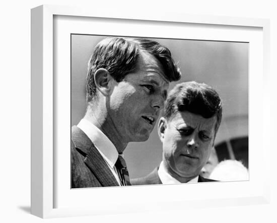 Pres John Kennedy and Attorney General Robert Kennedy at Ceremonies Honoring African Americans-null-Framed Photo