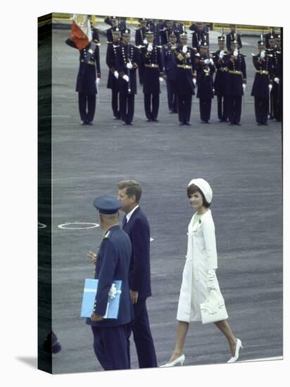 Pres. John Kennedy and Wife Jacqueline During a State Visit to Mexico-John Dominis-Stretched Canvas