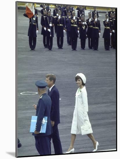 Pres. John Kennedy and Wife Jacqueline During a State Visit to Mexico-John Dominis-Mounted Photographic Print