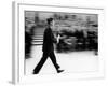 Pres John Kennedy Walking Fast after Press Conference in State Department Auditorium, Mar 11, 1963-null-Framed Photo