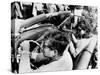 Pres Kennedy Drives an Open Car in Newport, Rhode Island-null-Stretched Canvas