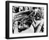 Pres Kennedy Drives an Open Car in Newport, Rhode Island-null-Framed Photo