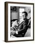 Pres Kennedy Sits in Rocking Chair in Oval Office of White House on 46th Birthday, May 29, 1963-null-Framed Photo