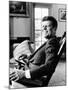 Pres Kennedy Sits in Rocking Chair in Oval Office of White House on 46th Birthday, May 29, 1963-null-Mounted Photo