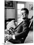 Pres Kennedy Sits in Rocking Chair in Oval Office of White House on 46th Birthday, May 29, 1963-null-Mounted Photo