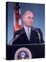 Pres. Lyndon B. Johnson Holding White House Press Conference-null-Stretched Canvas