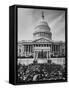 Pres. Lyndon B. Johnson Taking Oath of Office During Inauguration Ceremonies-John Dominis-Framed Stretched Canvas