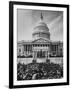 Pres. Lyndon B. Johnson Taking Oath of Office During Inauguration Ceremonies-John Dominis-Framed Photographic Print