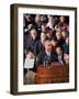 Pres. Lyndon Johnson Speaking at His Inauguration-null-Framed Photographic Print
