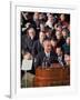 Pres. Lyndon Johnson Speaking at His Inauguration-null-Framed Photographic Print