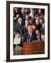 Pres. Lyndon Johnson Speaking at His Inauguration-null-Framed Photographic Print