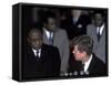 Pres. of Ghana Kwame Nkrumah Meeting W. Us Pres. John F. Kennedy to Discuss the Situation in Africa-null-Framed Stretched Canvas
