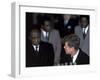 Pres. of Ghana Kwame Nkrumah Meeting W. Us Pres. John F. Kennedy to Discuss the Situation in Africa-null-Framed Photographic Print