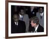 Pres. of Ghana Kwame Nkrumah Meeting W. Us Pres. John F. Kennedy to Discuss the Situation in Africa-null-Framed Photographic Print