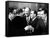 Pres Richard Nixon and Henry Kissinger Clink Champagne Glasses to Toast-null-Framed Stretched Canvas