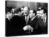 Pres Richard Nixon and Henry Kissinger Clink Champagne Glasses to Toast-null-Stretched Canvas