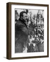 Pres. Theodore Roosevelt Speaking to Crowd During Campaign-null-Framed Photographic Print