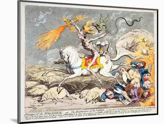 Presages of the Millennium, Published by Hannah Humphrey in 1795-James Gillray-Mounted Giclee Print