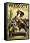 Prescott, Arizona - Cowgirl Pinup-Lantern Press-Framed Stretched Canvas