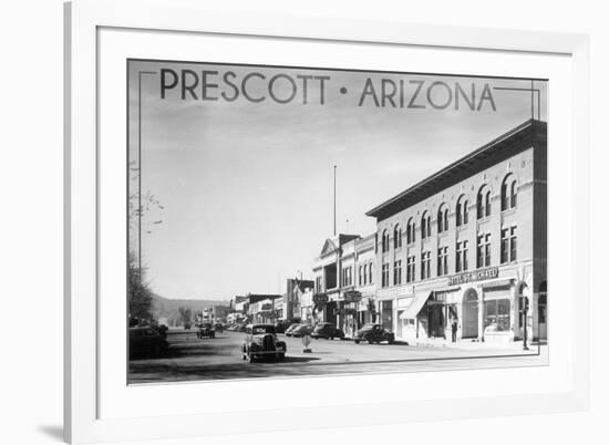 Prescott, Arizona - Montezuma St, Whiskey Row - Lantern Press-Lantern Press-Framed Art Print