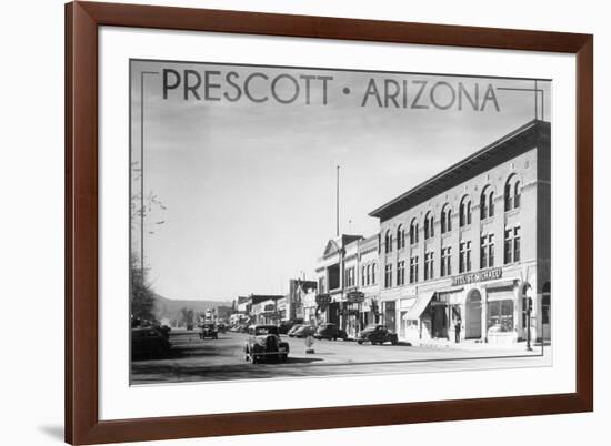 Prescott, Arizona - Montezuma St, Whiskey Row - Lantern Press-Lantern Press-Framed Art Print