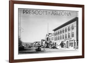 Prescott, Arizona - Montezuma St, Whiskey Row - Lantern Press-Lantern Press-Framed Art Print