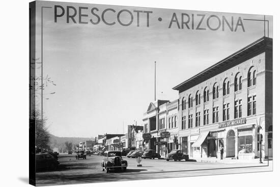 Prescott, Arizona - Montezuma St, Whiskey Row - Lantern Press-Lantern Press-Stretched Canvas