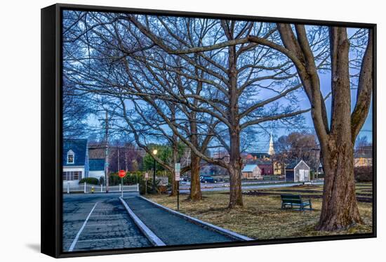 Prescott Park and Mechanic Street in Portsmouth, New Hampshire-Jerry & Marcy Monkman-Framed Stretched Canvas