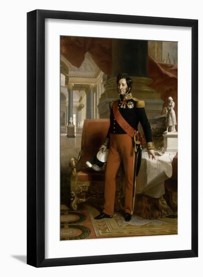 Présentant les plans d'installation des galeries historiques dans l'aile du Midi du château de-Franz Xaver Winterhalter-Framed Giclee Print