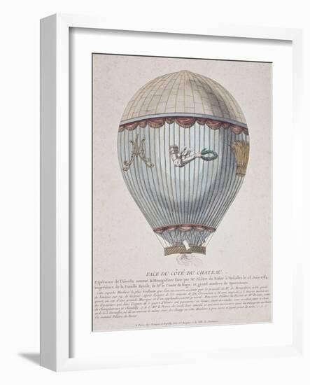 Présentation de la "Montgolfière" de Pilâtre du Rosier lachée à Versailles, le 23 juin 1784 en-null-Framed Giclee Print