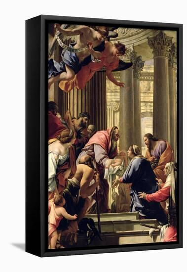 Presentation in the Temple-Simon Vouet-Framed Stretched Canvas