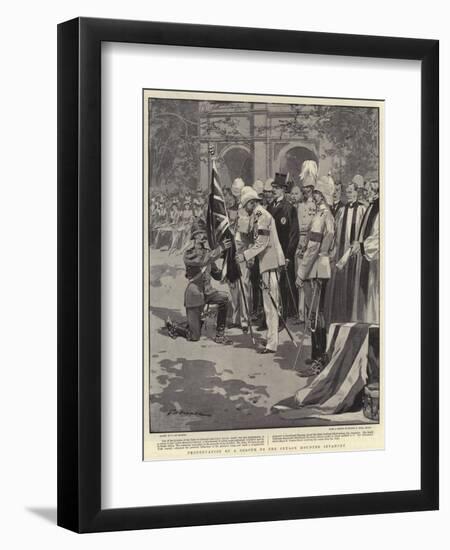 Presentation of a Colour to the Ceylon Mounted Infantry-Frederic De Haenen-Framed Giclee Print