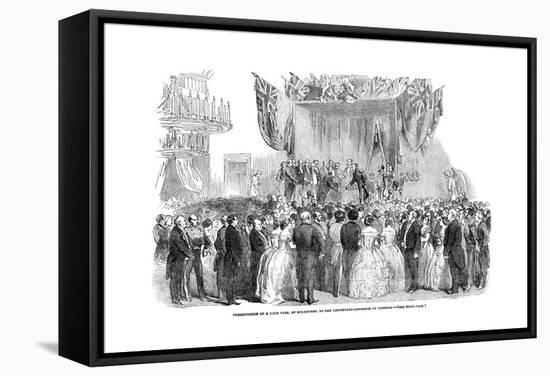 Presentation of a Gold Vase, at Melbourne, to the Lieutenant Governor of Victoria, 1854-null-Framed Stretched Canvas