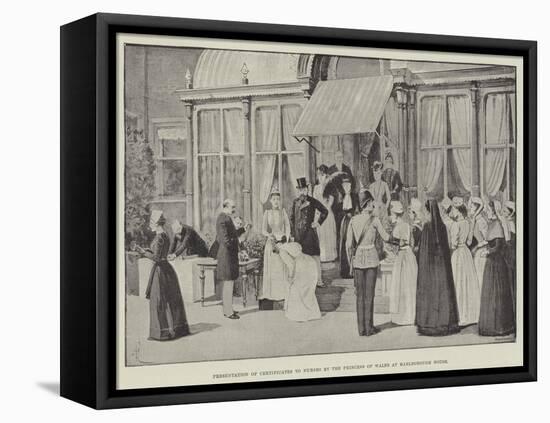 Presentation of Certificates to Nurses by the Princess of Wales at Marlborough House-Amedee Forestier-Framed Stretched Canvas