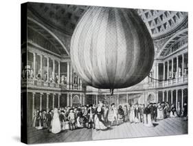 Presentation of Hot Air Balloon at Pantheon in Paris, 1784, France, 18th Century-null-Stretched Canvas