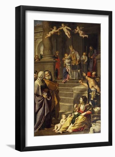 Presentation of Mary at Temple, 1623-1627-Domenico Zampieri-Framed Giclee Print