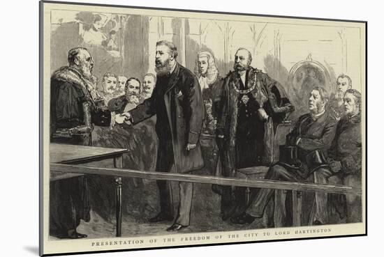 Presentation of the Freedom of the City to Lord Hartington-null-Mounted Giclee Print