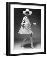 Presentation on February 19, 1967 of Fashion by Jacques Heim, Paris : Dress Coat with Hat-null-Framed Photo