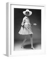 Presentation on February 19, 1967 of Fashion by Jacques Heim, Paris : Dress Coat with Hat-null-Framed Photo