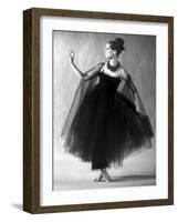 Presentation on February 27, 1963 of Fashion by Jacques Heim, Paris : Black Tulle Evening Dress-null-Framed Photo