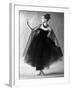 Presentation on February 27, 1963 of Fashion by Jacques Heim, Paris : Black Tulle Evening Dress-null-Framed Photo