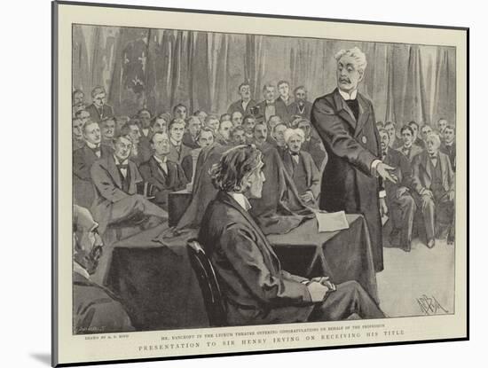 Presentation to Sir Henry Irving on Receiving His Title-Alexander Stuart Boyd-Mounted Giclee Print