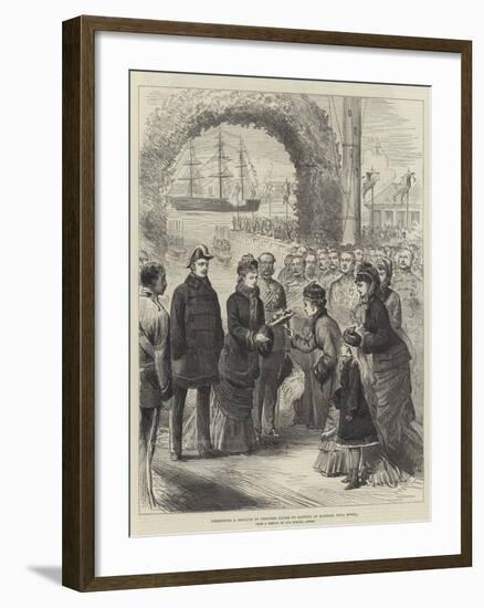 Presenting a Bouquet to Princess Louise on Landing at Halifax, Nova Scotia-null-Framed Giclee Print