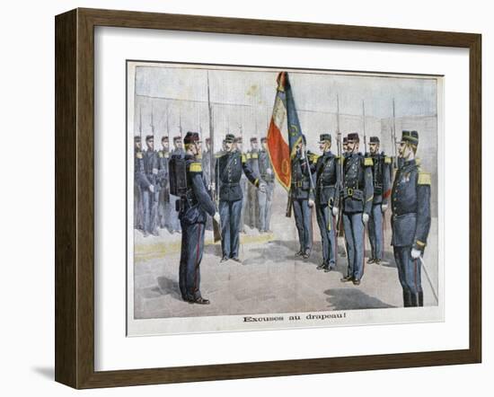 Presenting Excuses to the Flag, Toulon, France, 1898-null-Framed Giclee Print