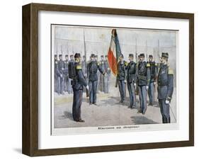 Presenting Excuses to the Flag, Toulon, France, 1898-null-Framed Giclee Print