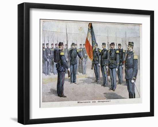 Presenting Excuses to the Flag, Toulon, France, 1898-null-Framed Giclee Print